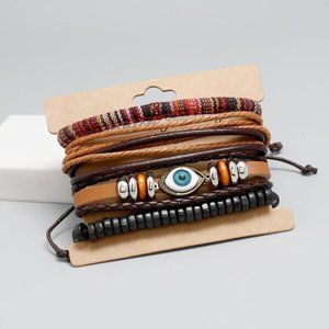 4 piece evil eye braided bracelet NWT